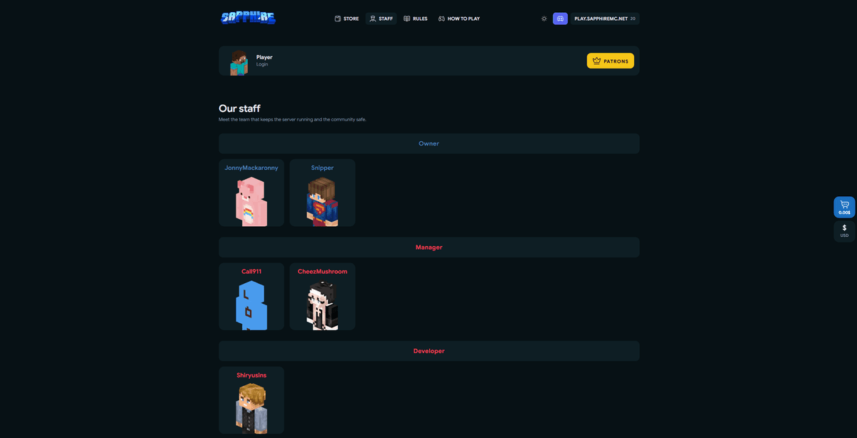Starfsfólkssíðan á Sapphiremc.net